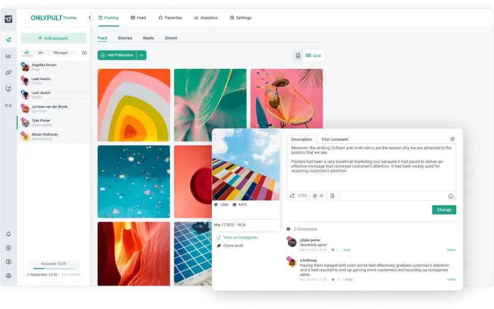 Лента Instagram и комментарии