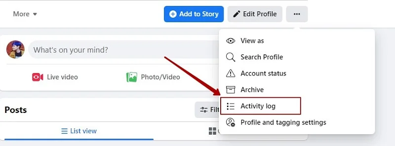 Activity log