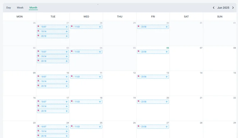 publication calendar