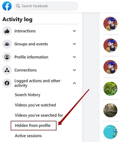 Hidden from profile