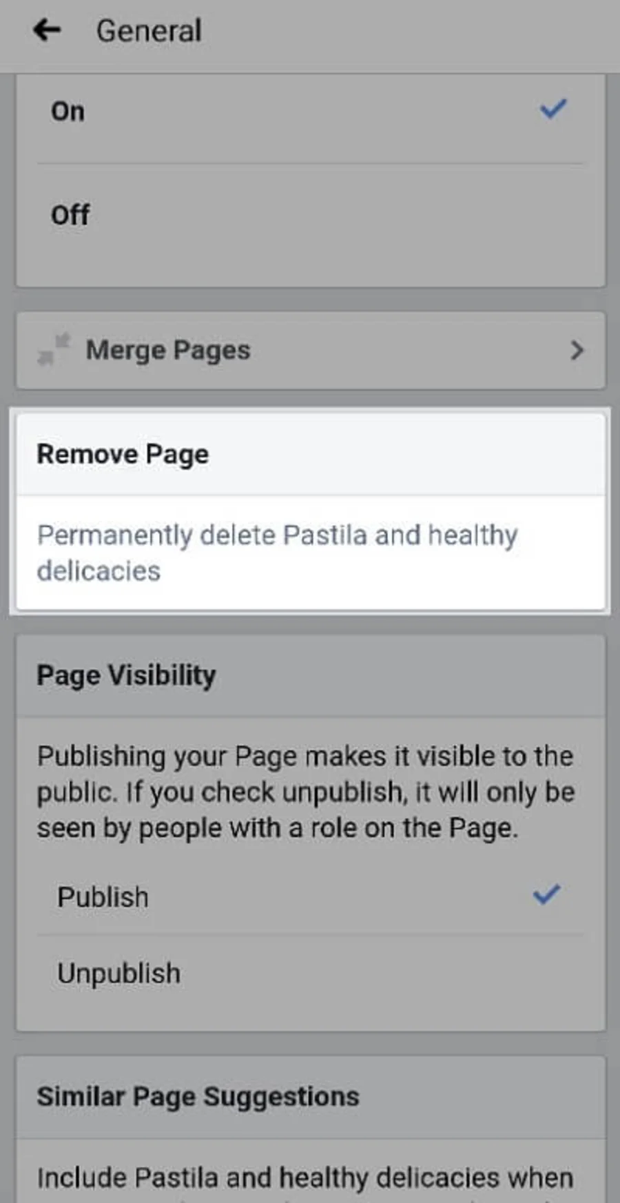 Remove Page