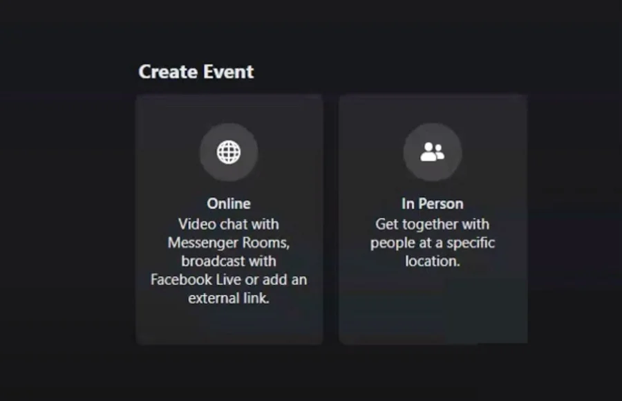 Choosing the kind of the event