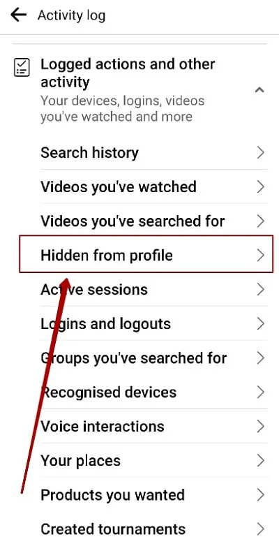 Hidden from timeline